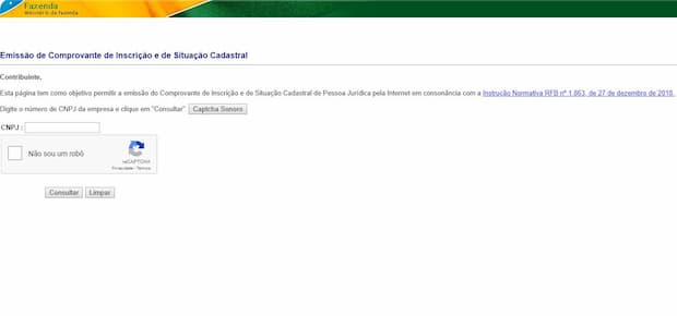 consulta situação cadastral cnpj